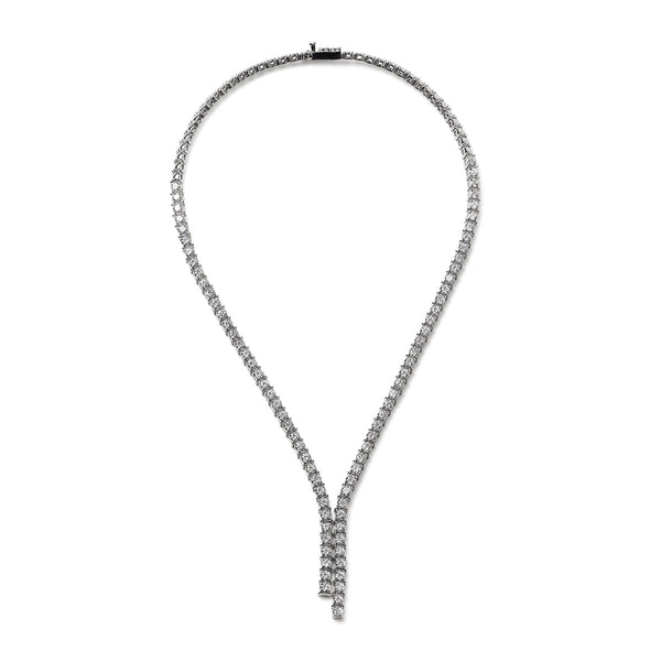 10.00ct Lab Diamond Drop Tennis Necklace in 9K White Gold H/SI
